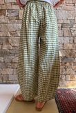 Nonni Gingham Relaxed Barrel Pant Olive